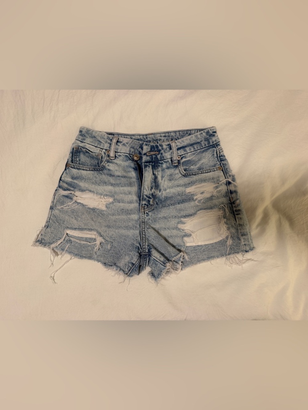 American Eagle Outfitters Light Wash Distressed Denim Shorts